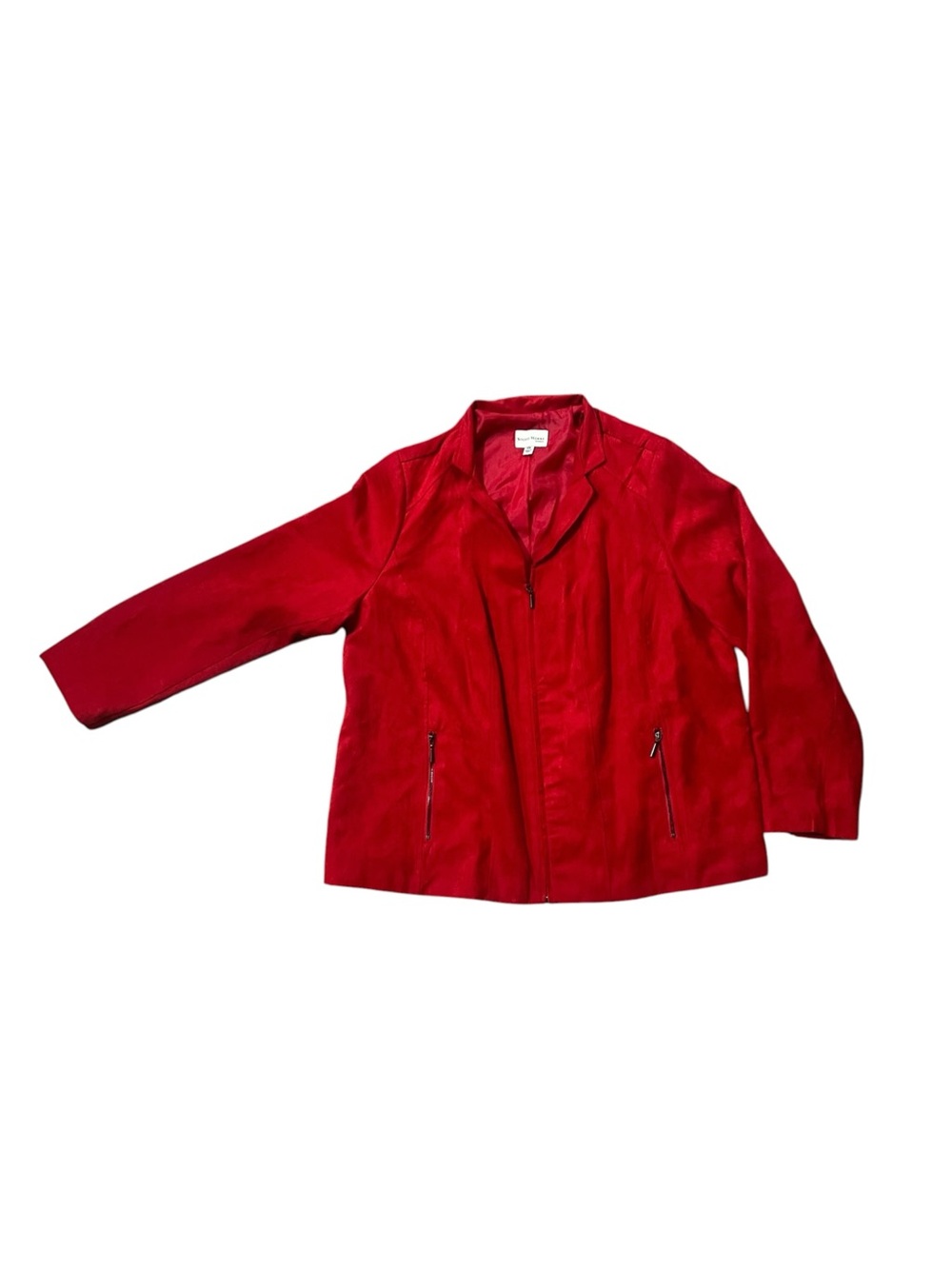 Studio Works Woman Red Zip-Front Blazer Jacket size 16W